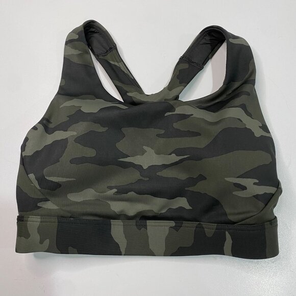 NWT Athleta Racer Back Sports Bra Green Camo Print Women's Size XXS - Picture 1 of 5